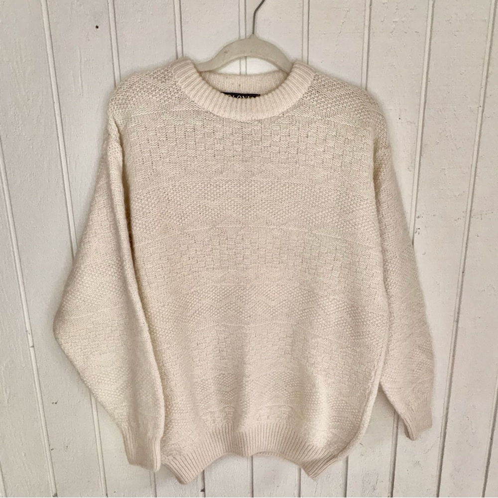 Men’s Fisherman Sweater 100% New Zealand Wool Ivory Size Large